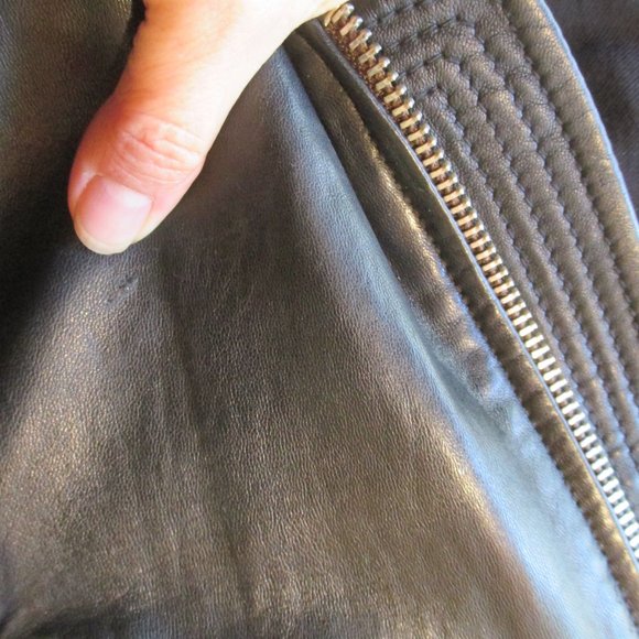 ALL SAINTS MEN'S SANDERSON BLACK LEATHER BOMBER JACKET SIZE XL - Picture 10 of 13